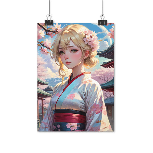 Kimono Lady - Anime Art on high quality poster