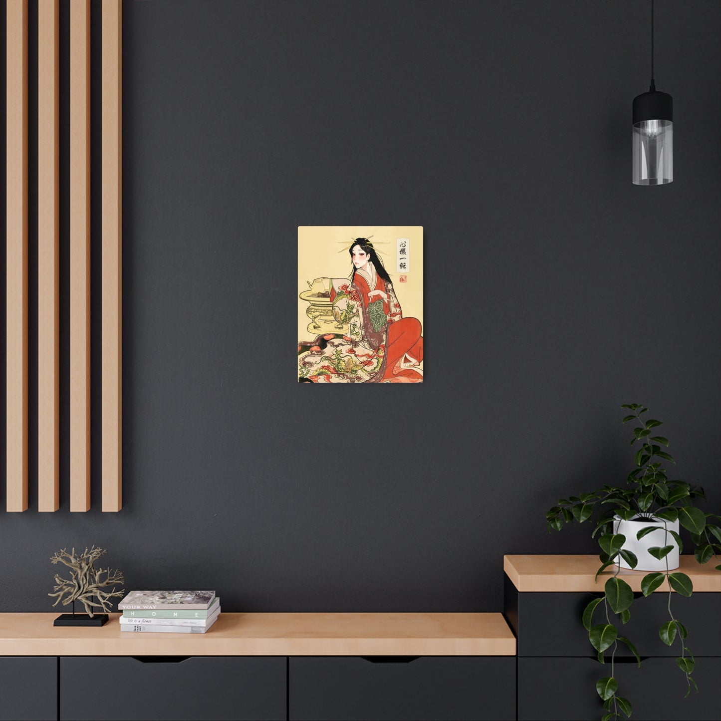 Ukiyo-e Art - Turning over a new leaf 🇺🇸 US Shipping - Traditional Japanese Art on Metal Poster