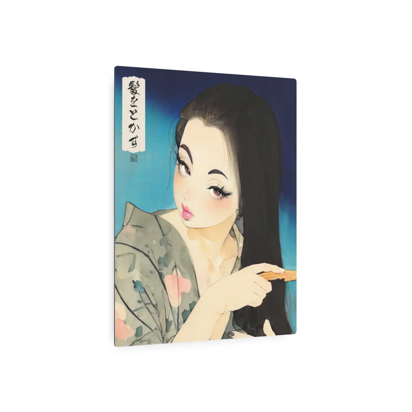 Ukiyo-e Art - Combing Hair 🇺🇸 US Shipping - Traditional Japanese Art on Metal Poster