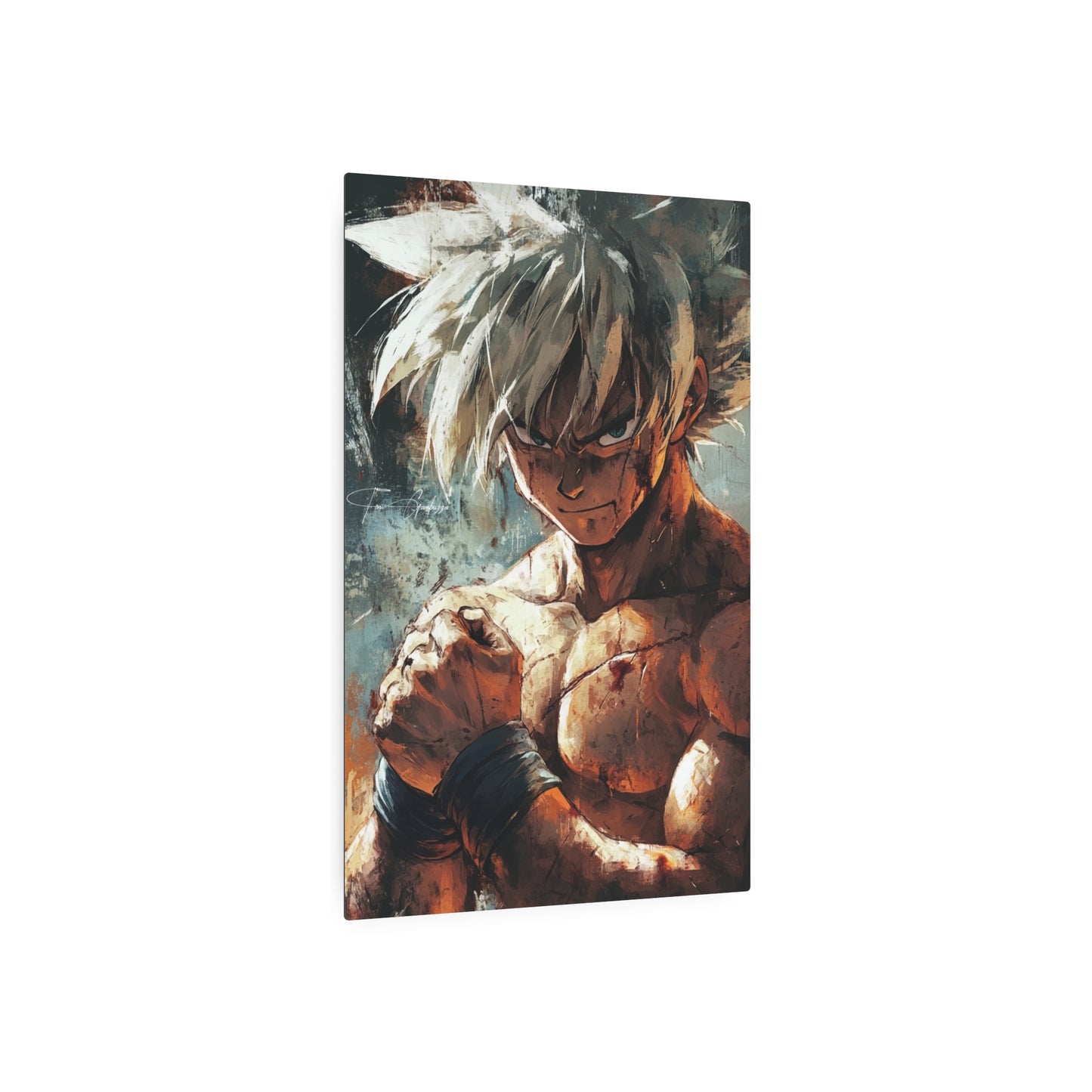 Anime Art - Goku after Battle 🇺🇸 US Shipping - Anime Art on Metal Poster