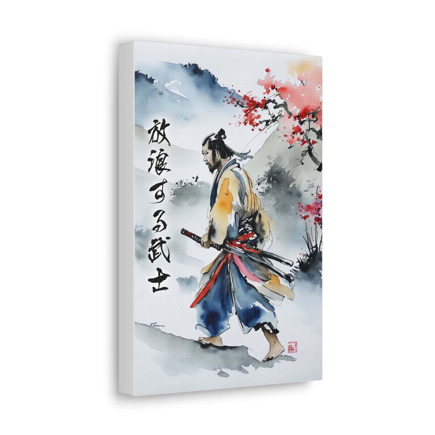 Sumi-e Art  - Wandering Samurai • Traditional Japanese Art on high quality Canvas