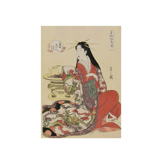 Ukiyo-e Art - Hanabito of Ogiya • Hosoda Eishi 🇩🇪 GER Shipping - Traditional Japanese Art on Metal Poster