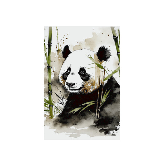 Sumi-e Art - Panda 🇩🇪 GER Shipping - Traditional Japanese Art on Metal Poster