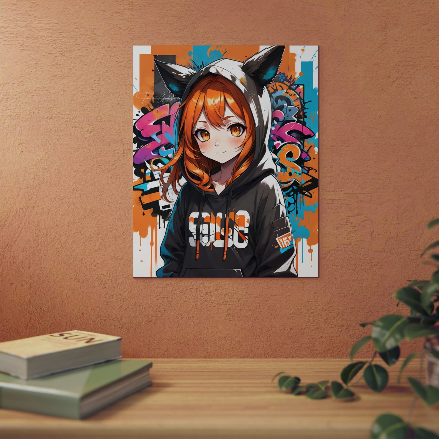 Manga Mural: Mina 🇩🇪 GER Shipping - Anime Graffiti Art on Metal Poster