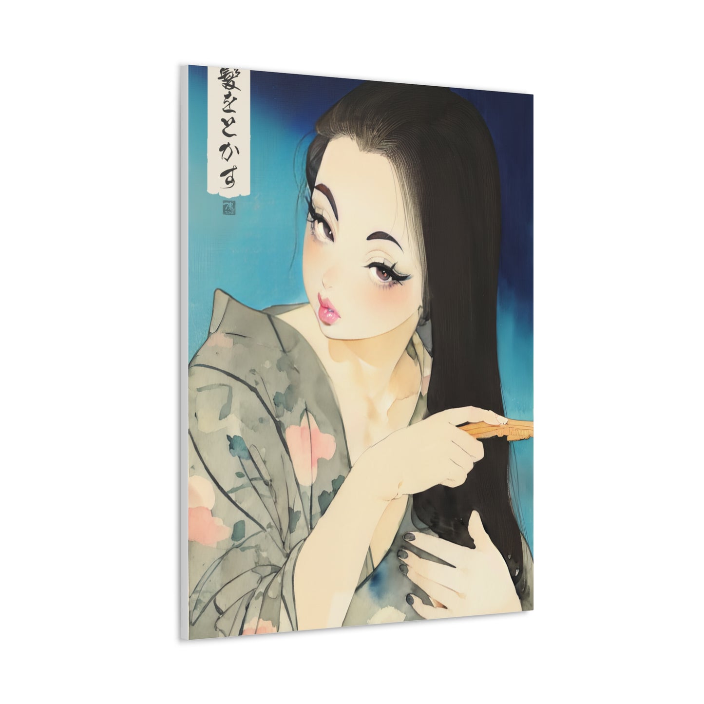 Ukiyo-e Art  - Combing Hair • Traditional Japanese Art on high quality Canvas