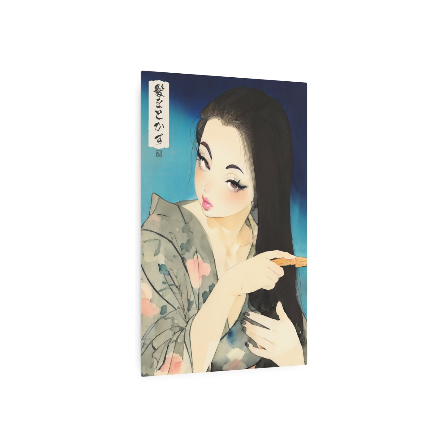 Ukiyo-e Art - Combing Hair 🇺🇸 US Shipping - Traditional Japanese Art on Metal Poster