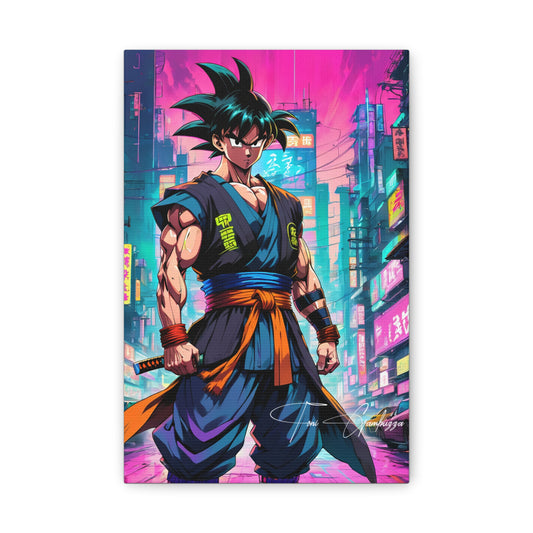 Cyberpunk Goku - Anime Art on high quality Canvas