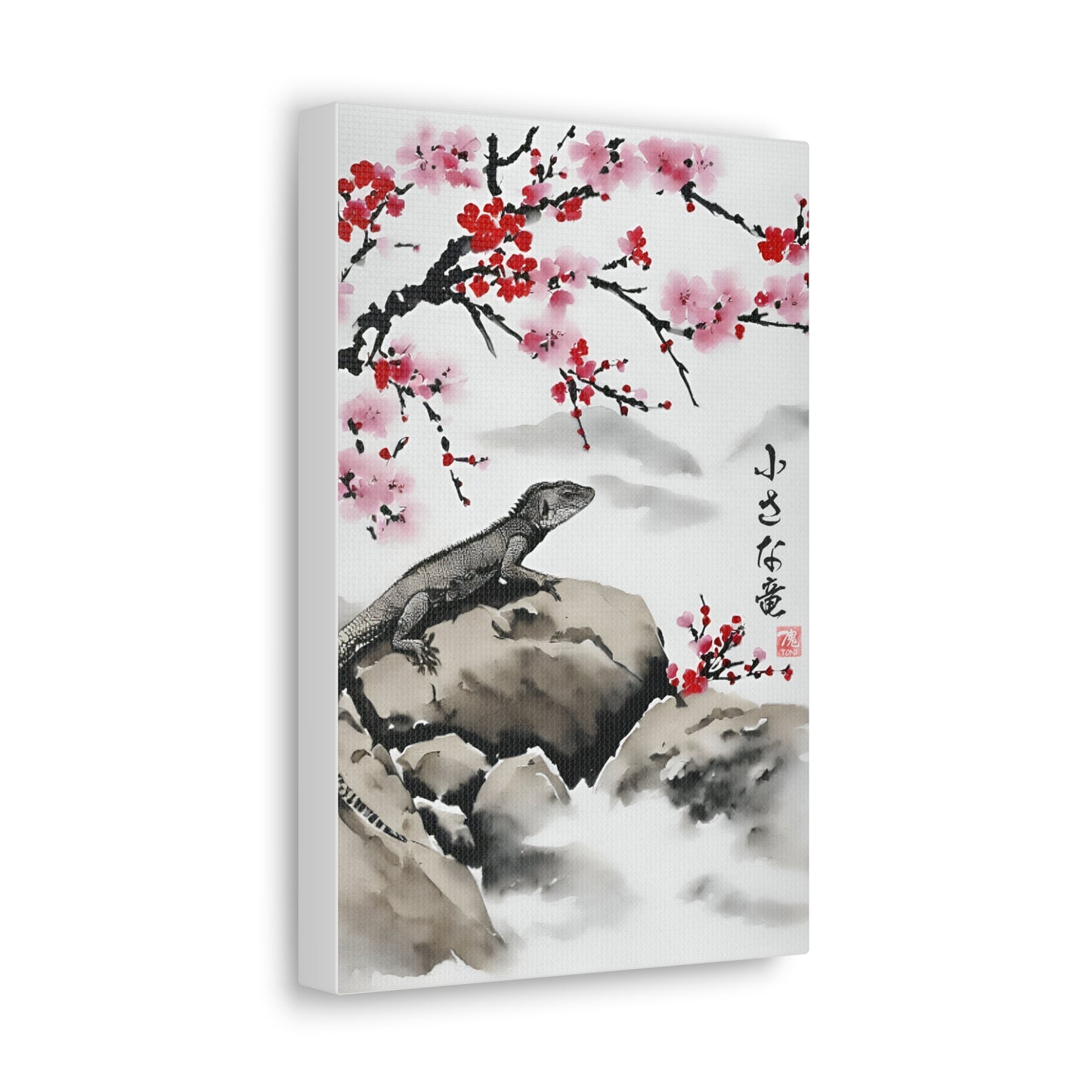 Sumi-e Art  - The little dragon • Traditional Japanese Art on high quality Canvas