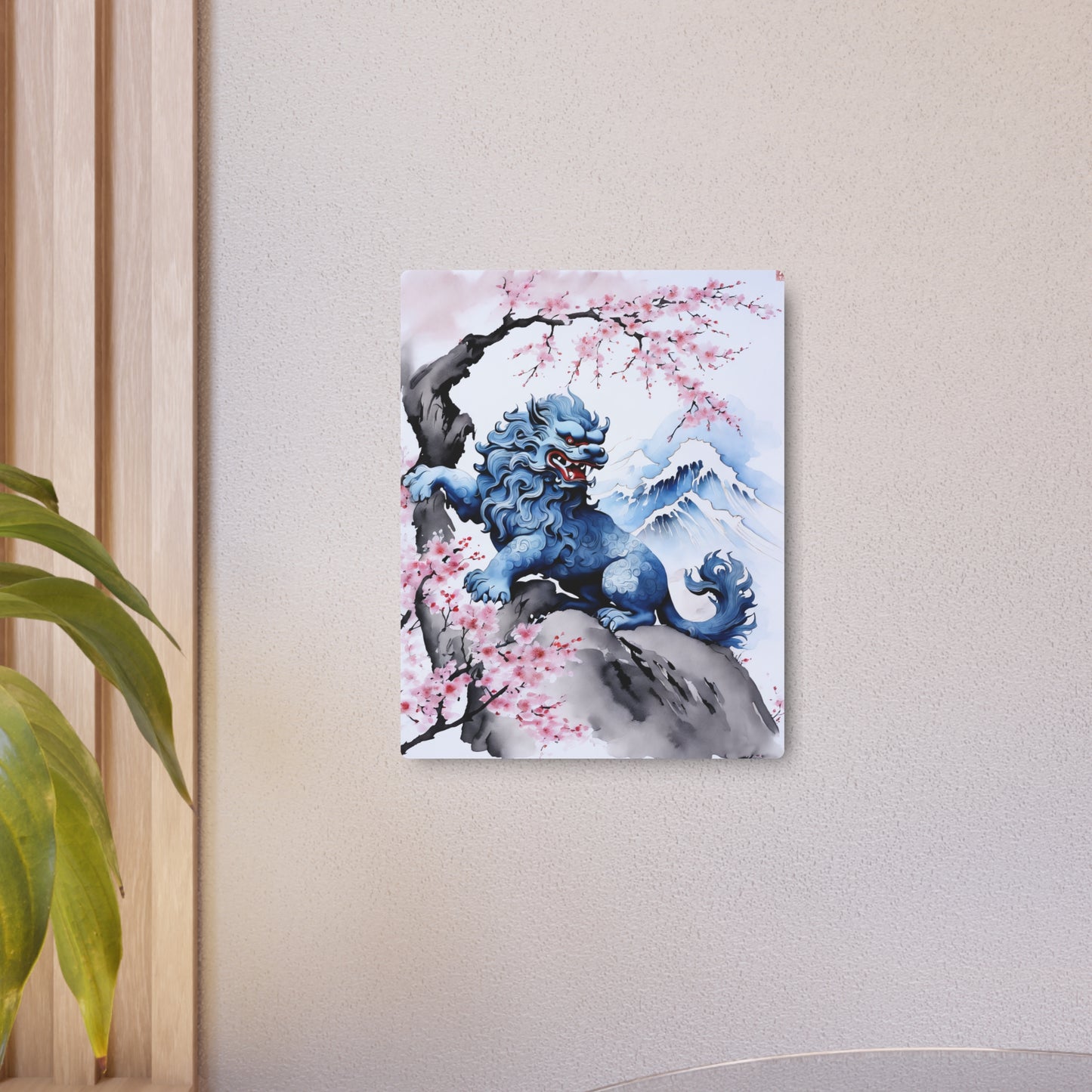 Sumi-e Art - Komainu 🇺🇸 US Shipping - Traditional Japanese Art on Metal Poster