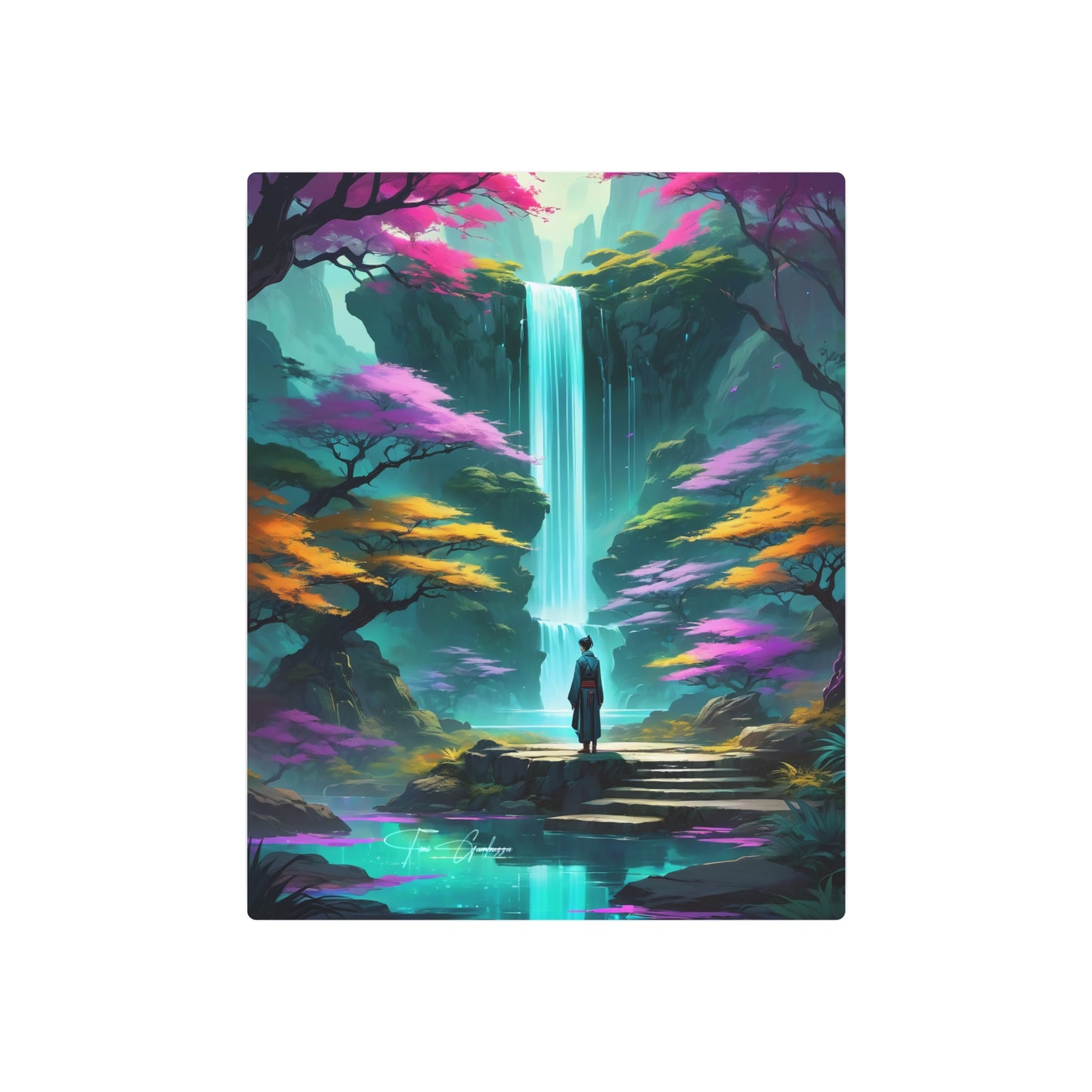 Zen Reflections: Flow 🇺🇸 US Shipping- Anime Art on Metal Poster