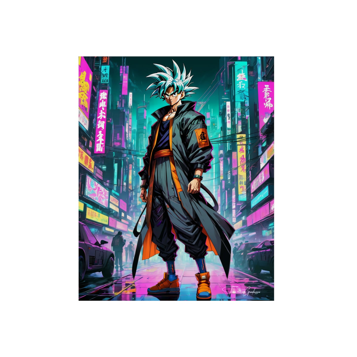 Cyberpunk Ultra Instinct 🇩🇪 GER Shipping - Anime Art on Metal Poster