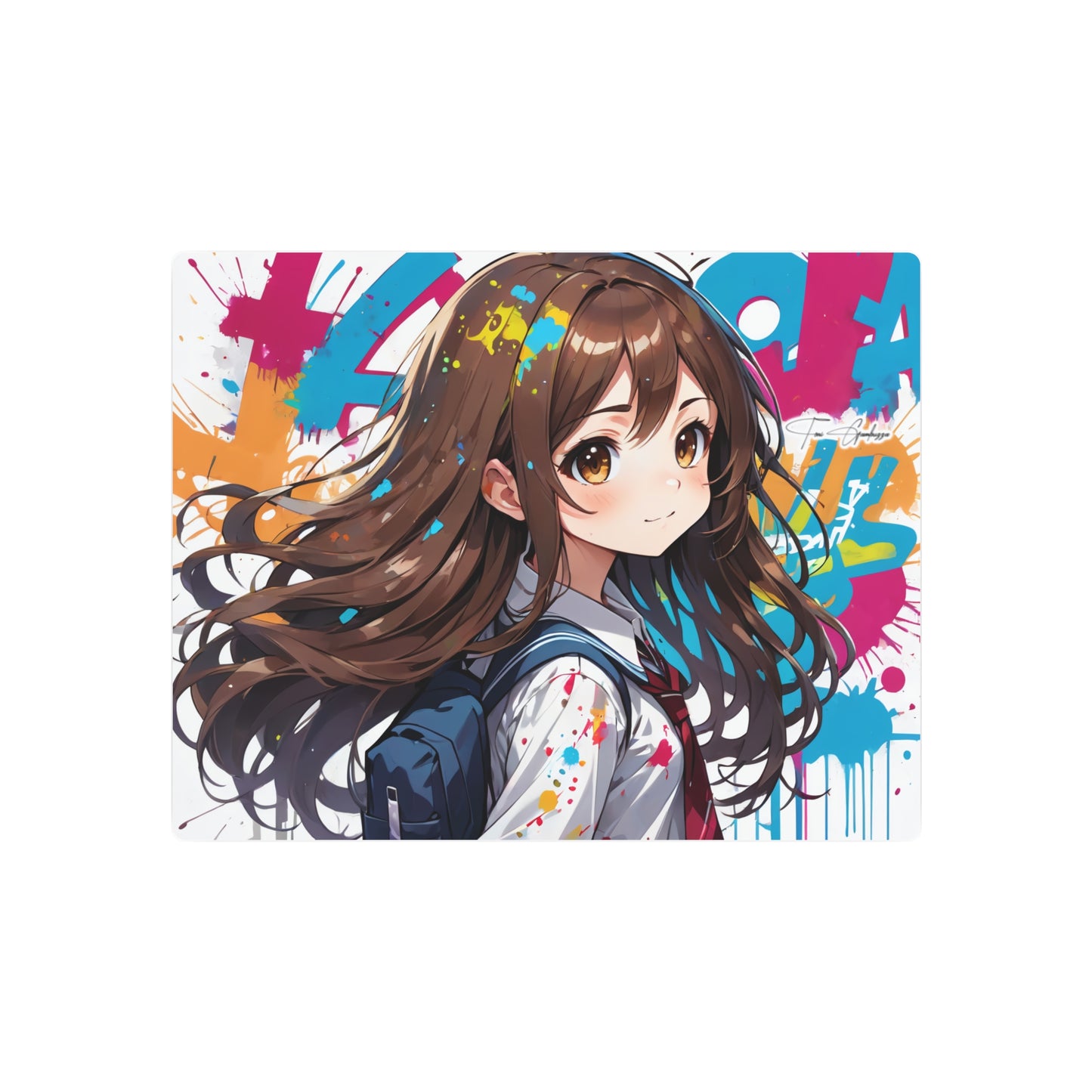 Manga Mural: Yuuna 🇺🇸 US Shipping - Anime Graffiti Art on Metal Poster