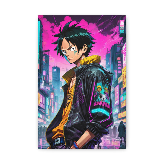 Cyberpunk Luffy - Anime Art on high quality Canvas