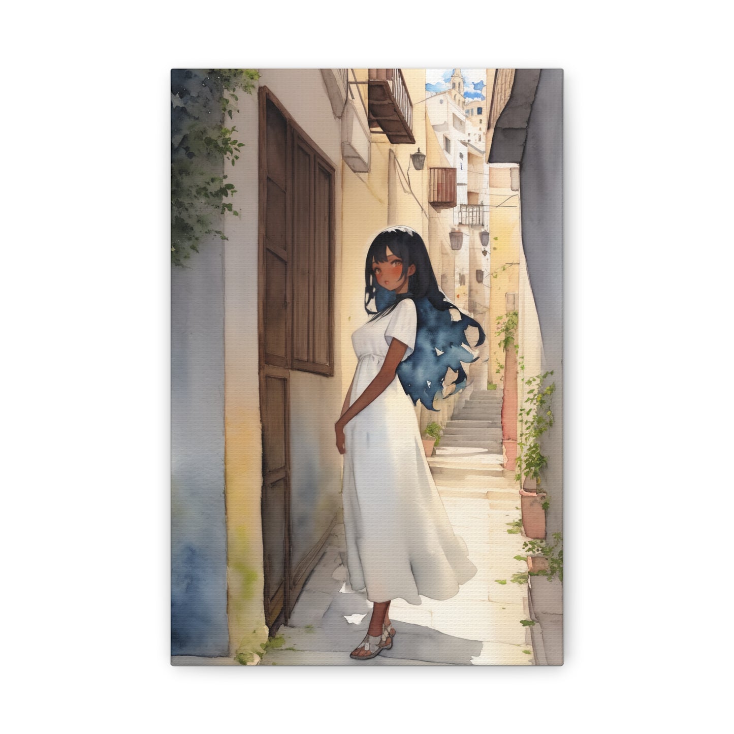 Canvas - Sicilia- Watercolor Anime Art on high quality Canvas