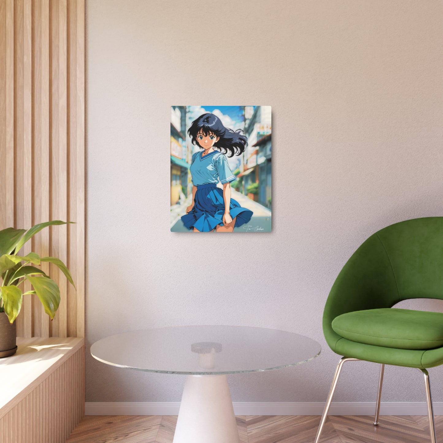 City Pop Collection - Flirty Schoolgirl 🇺🇸 US Shipping - Anime Art on Metal Poster