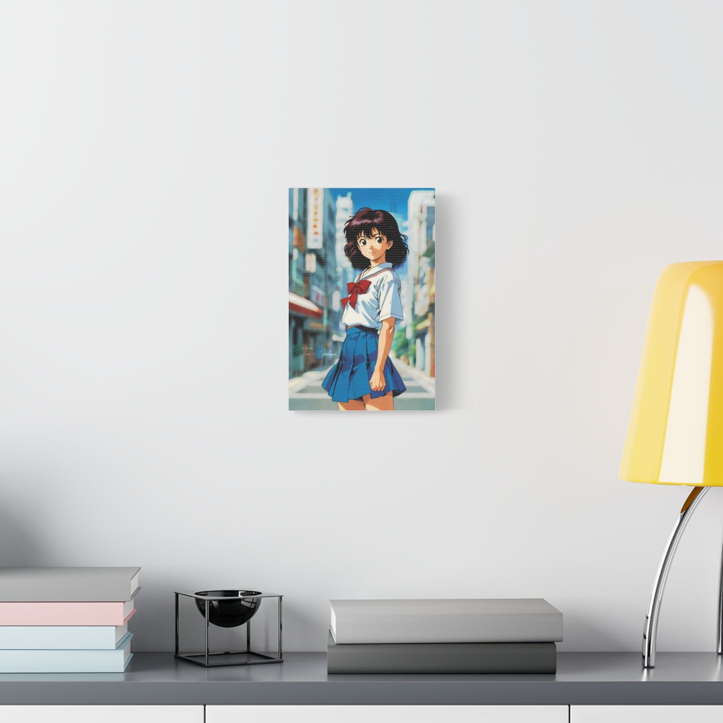 City Pop Collection - Flirty Schoolgirl • Anime Art on high quality Canvas