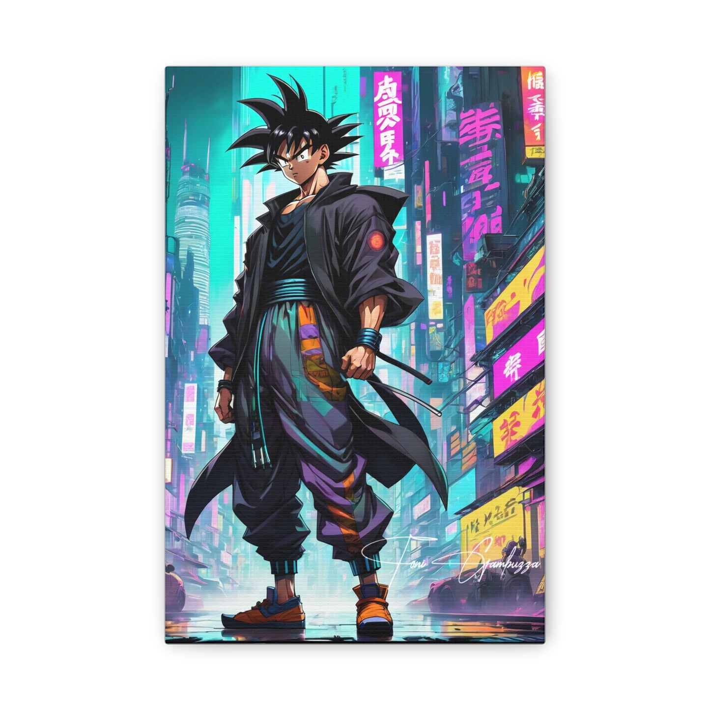 Cyberpunk Xeno Goku - Anime Art on high quality Canvas