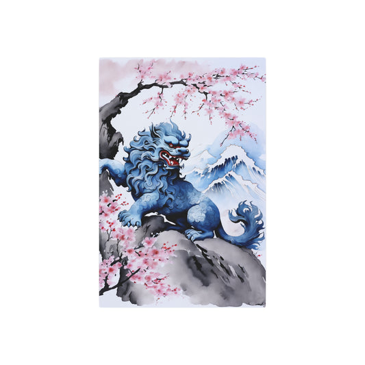 Sumi-e Art - Komainu 🇺🇸 US Shipping - Traditional Japanese Art on Metal Poster