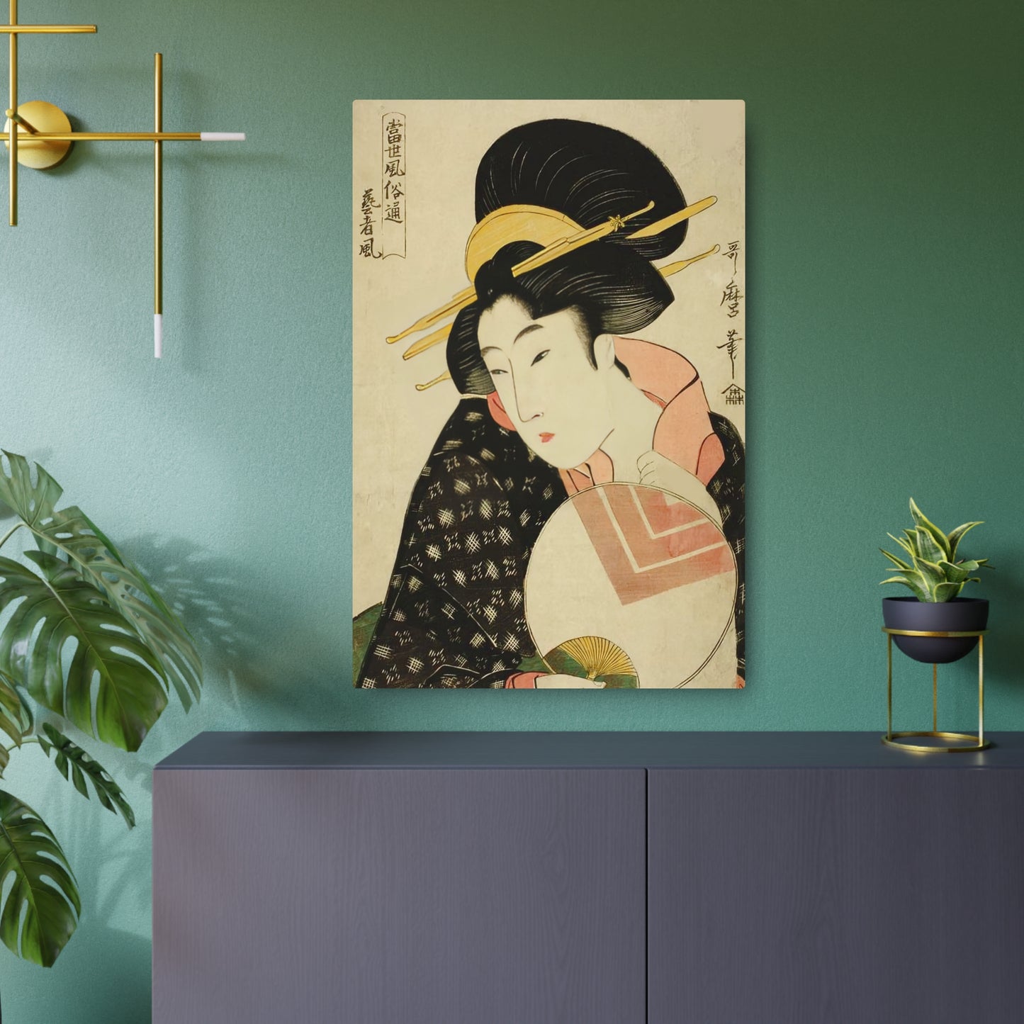 Ukiyo-e Art - Geisha Style - Kitagawa Utamaro 🇺🇸 US Shipping - Traditional Japanese Art on Metal Poster