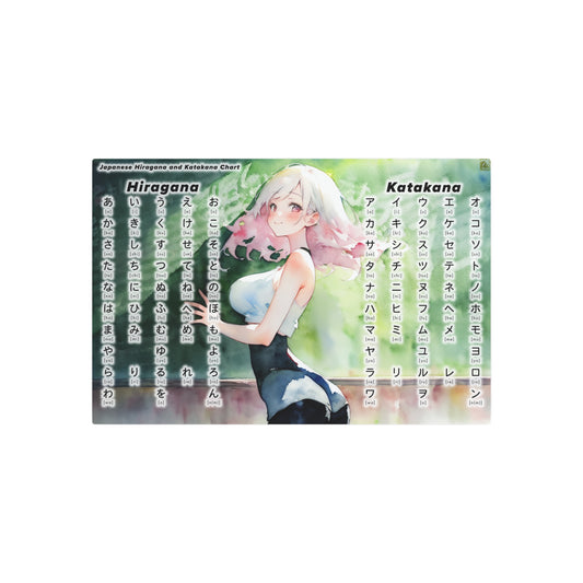 Hiragana & Katakana Chart 🇺🇸 US Shipping - Anime Graffiti Art on Metal Poster