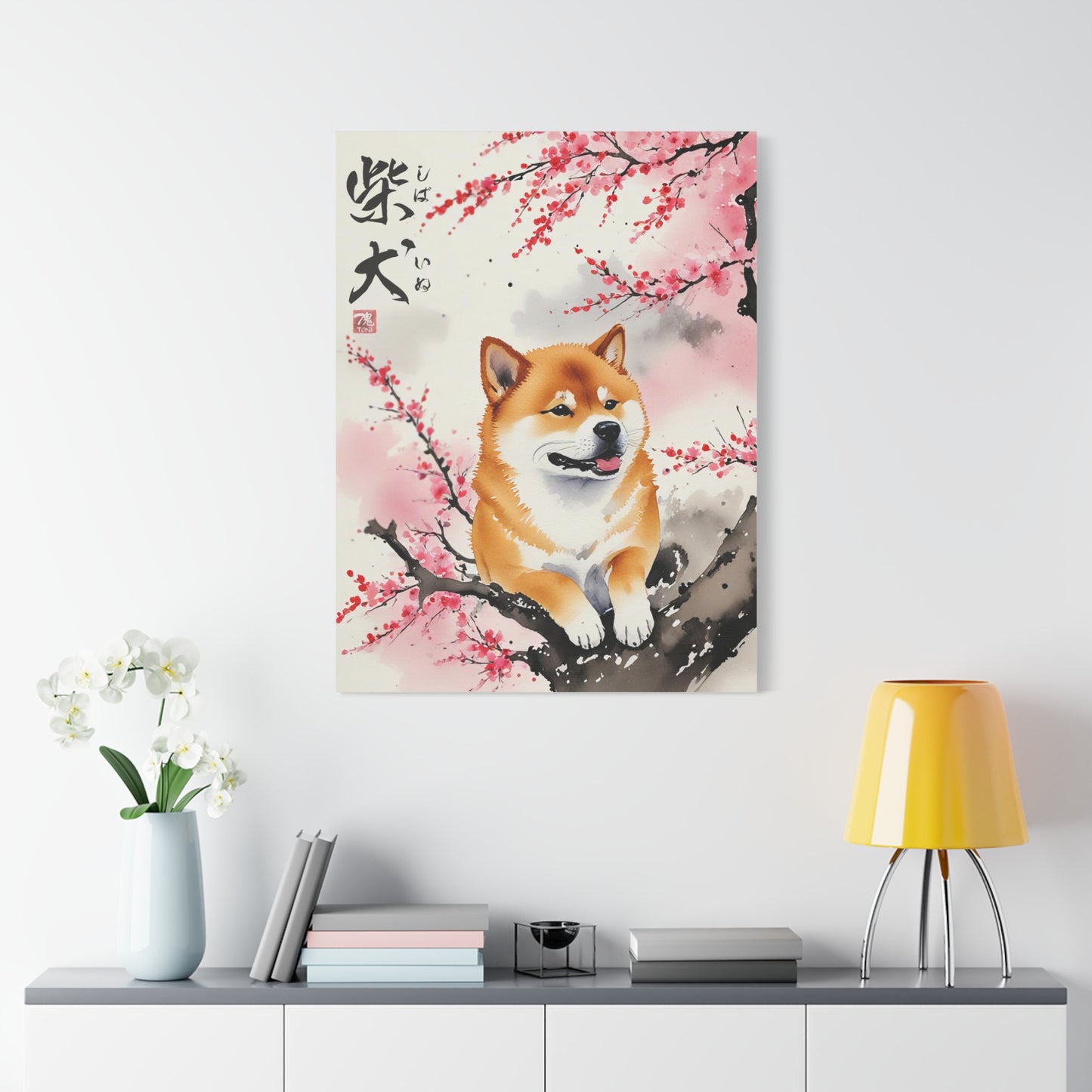 Sumi-e Art  - Shiba Inu • Traditional Japanese Art on high quality Canvas