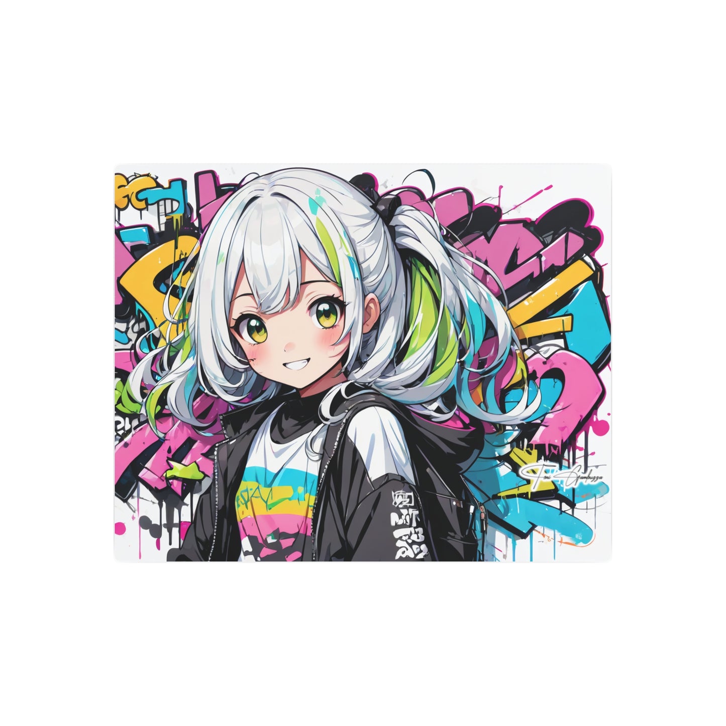 Manga Mural: Tomoyo 🇺🇸 US Shipping - Anime Graffiti Art on Metal Poster