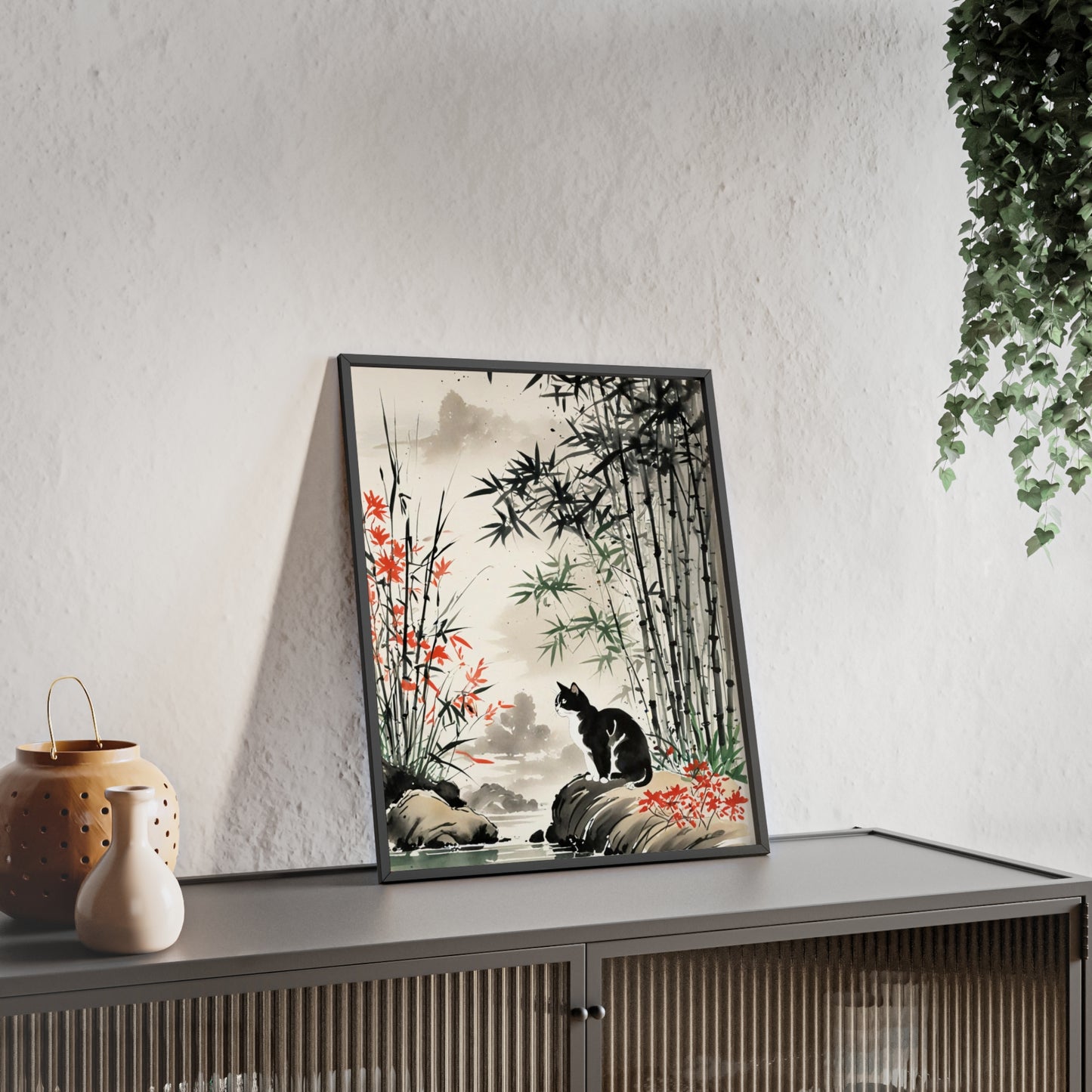 Sumi-e Art - Amidu • Traditional Japanese Art • Framed