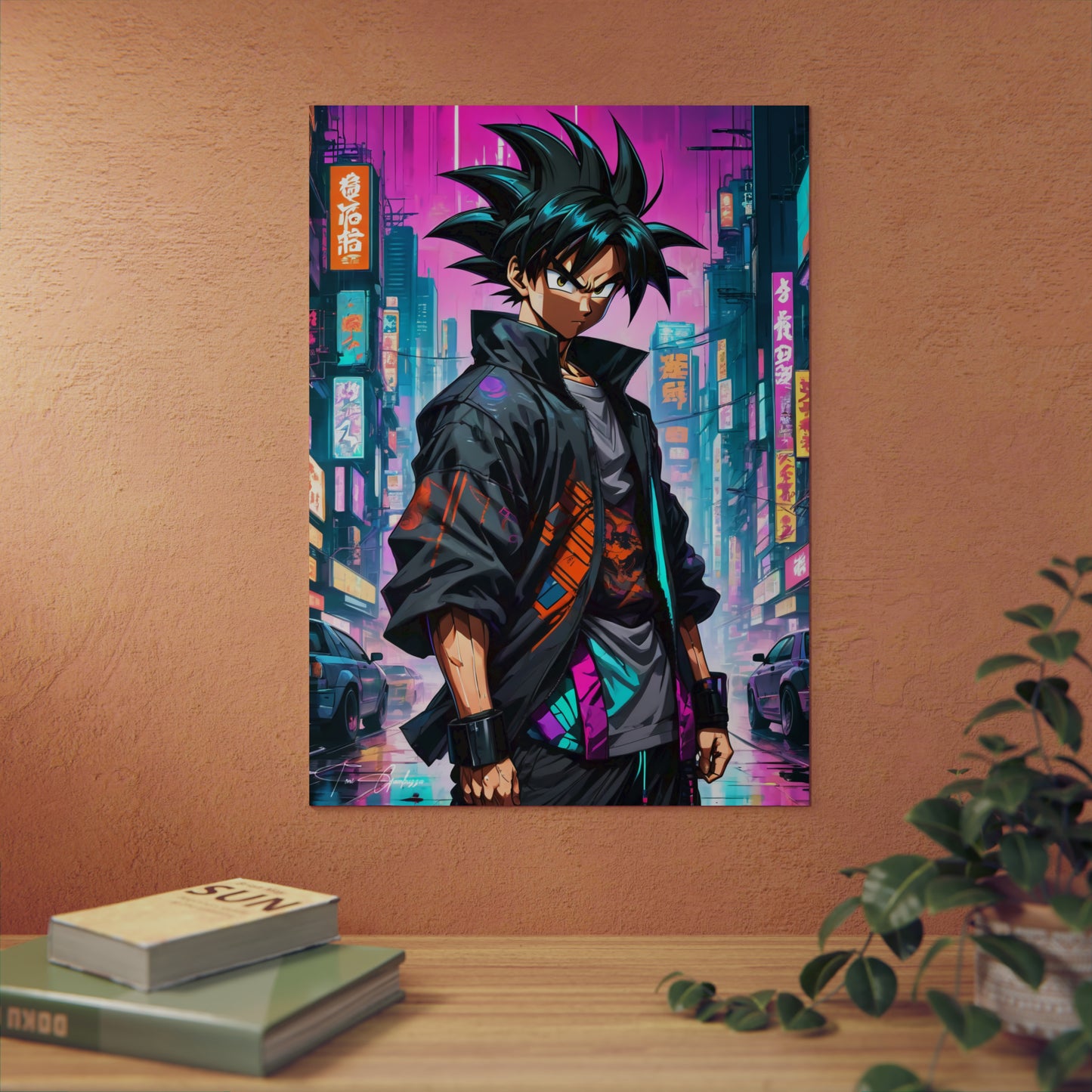 Cyberpunk Son Goku 🇩🇪 GER Shipping - Anime Art on Metal Poster