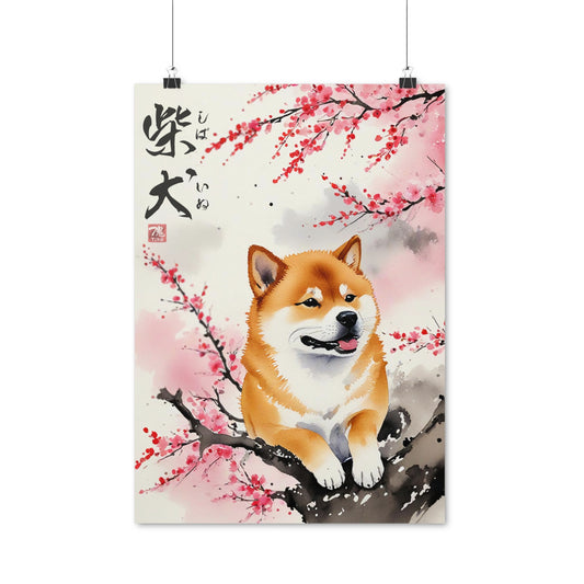 Sumi-e Art - Shiba Inu • Traditional Japanese Art on high quality poster