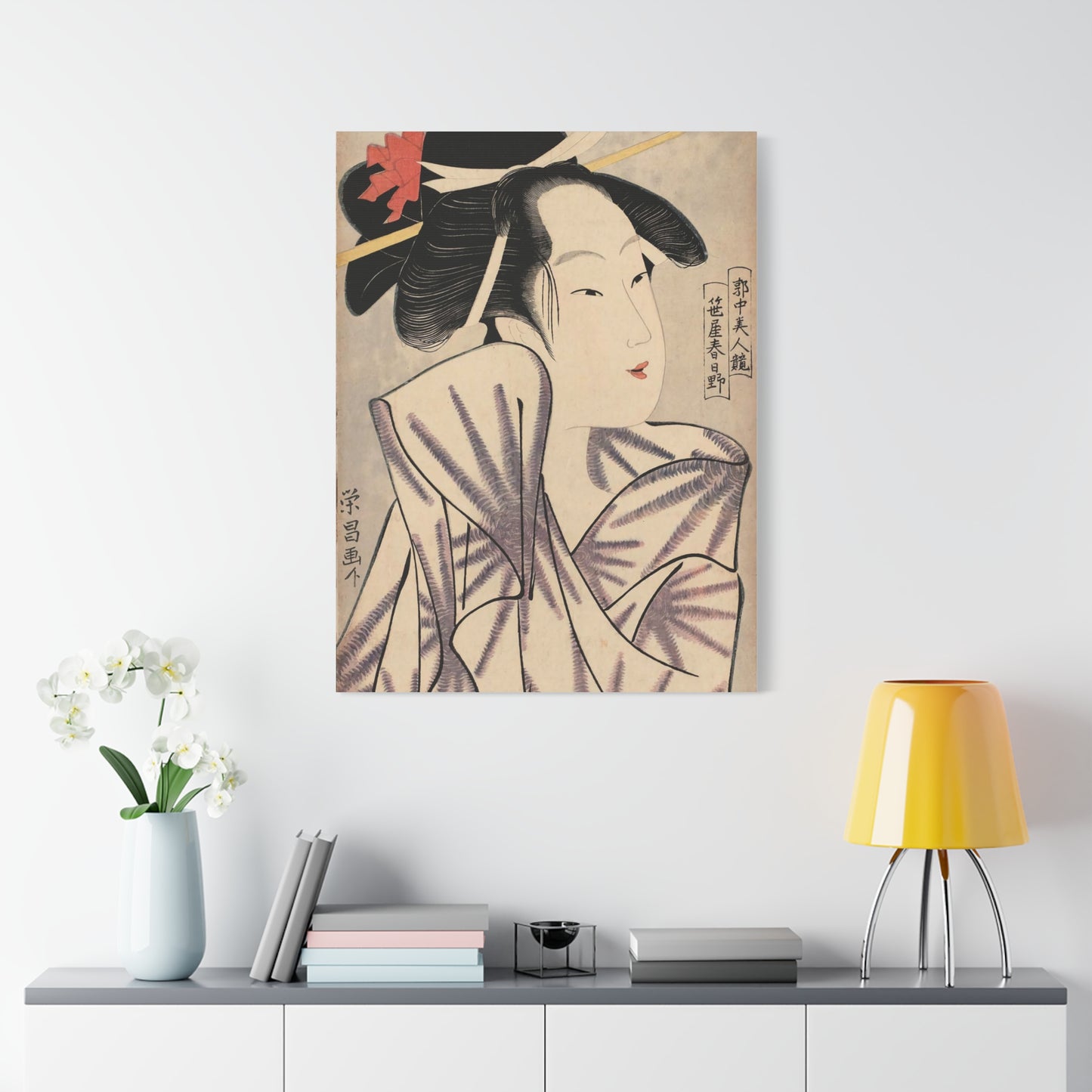 Ukiyo-e Art - Elegant Courtesan - Chokosai Eisho • Traditional Japanese Art on high quality Canvas