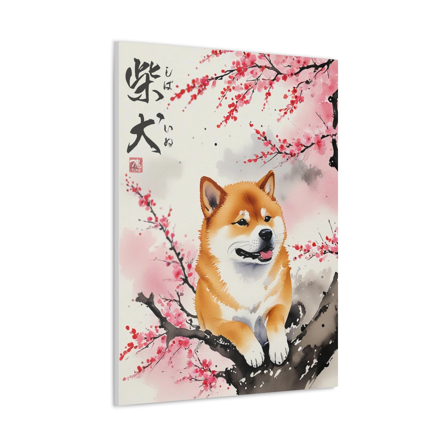 Sumi-e Art  - Shiba Inu • Traditional Japanese Art on high quality Canvas