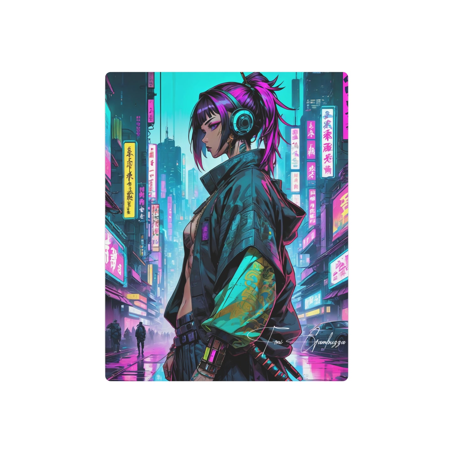 Cyberpunk Waifu 🇺🇸 US Shipping - Anime Art on Metal Poster