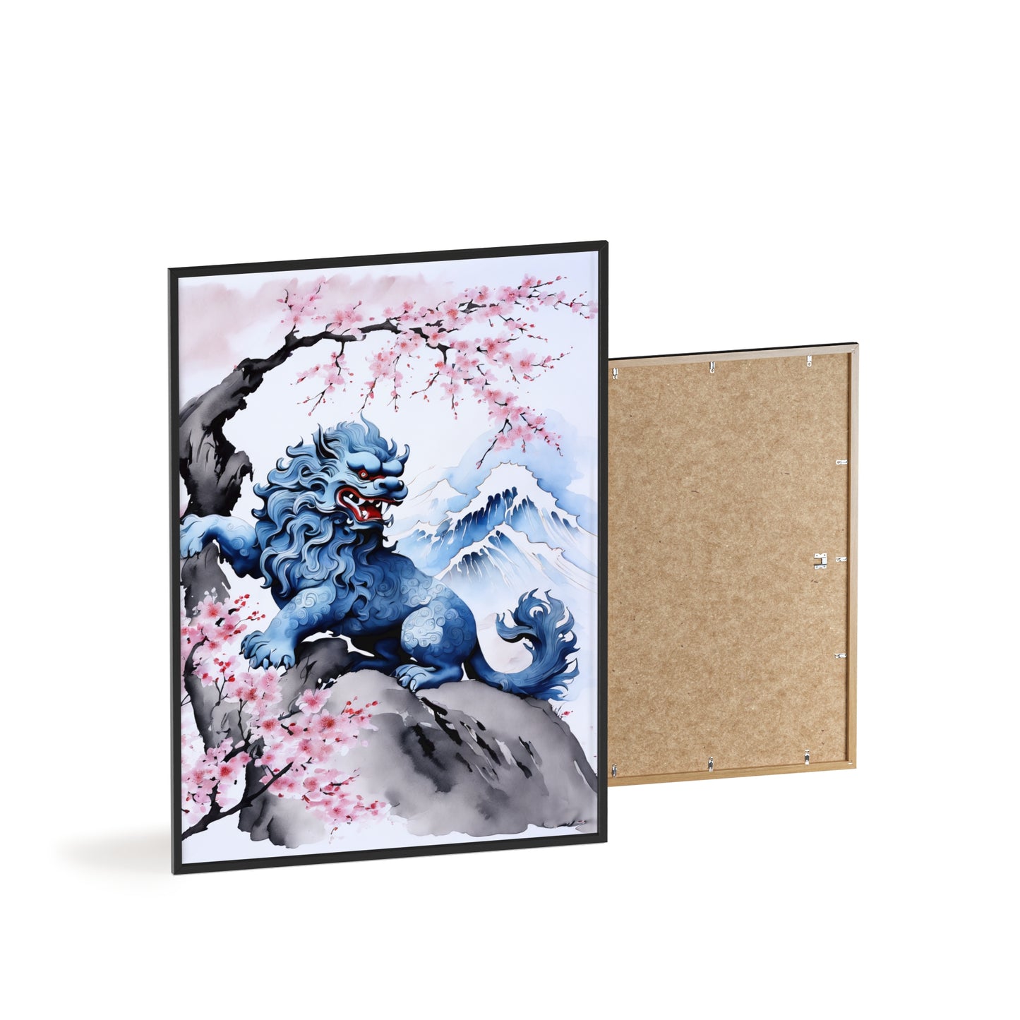 Sumi-e Art - Komainu • Traditional Japanese Art • Framed