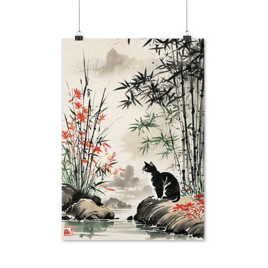 Sumi-e Art - Amidu • Traditional Japanese Art on high quality poster