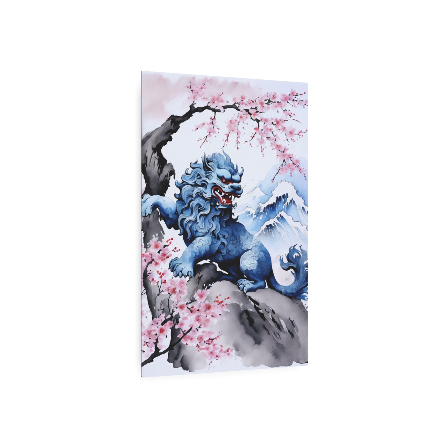 Sumi-e Art - Komainu 🇺🇸 US Shipping - Traditional Japanese Art on Metal Poster