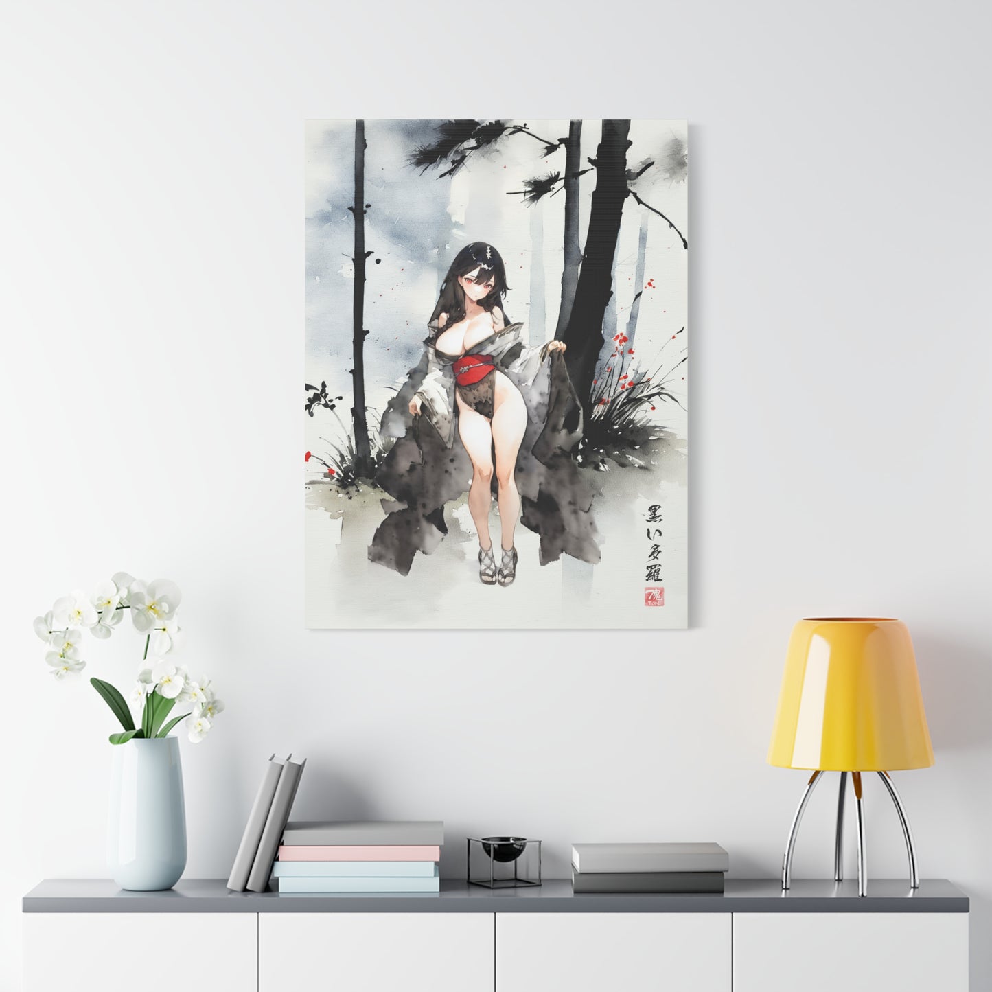 Sumi-e Art  - Kuroi Tara • Traditional Japanese Art on high quality Canvas