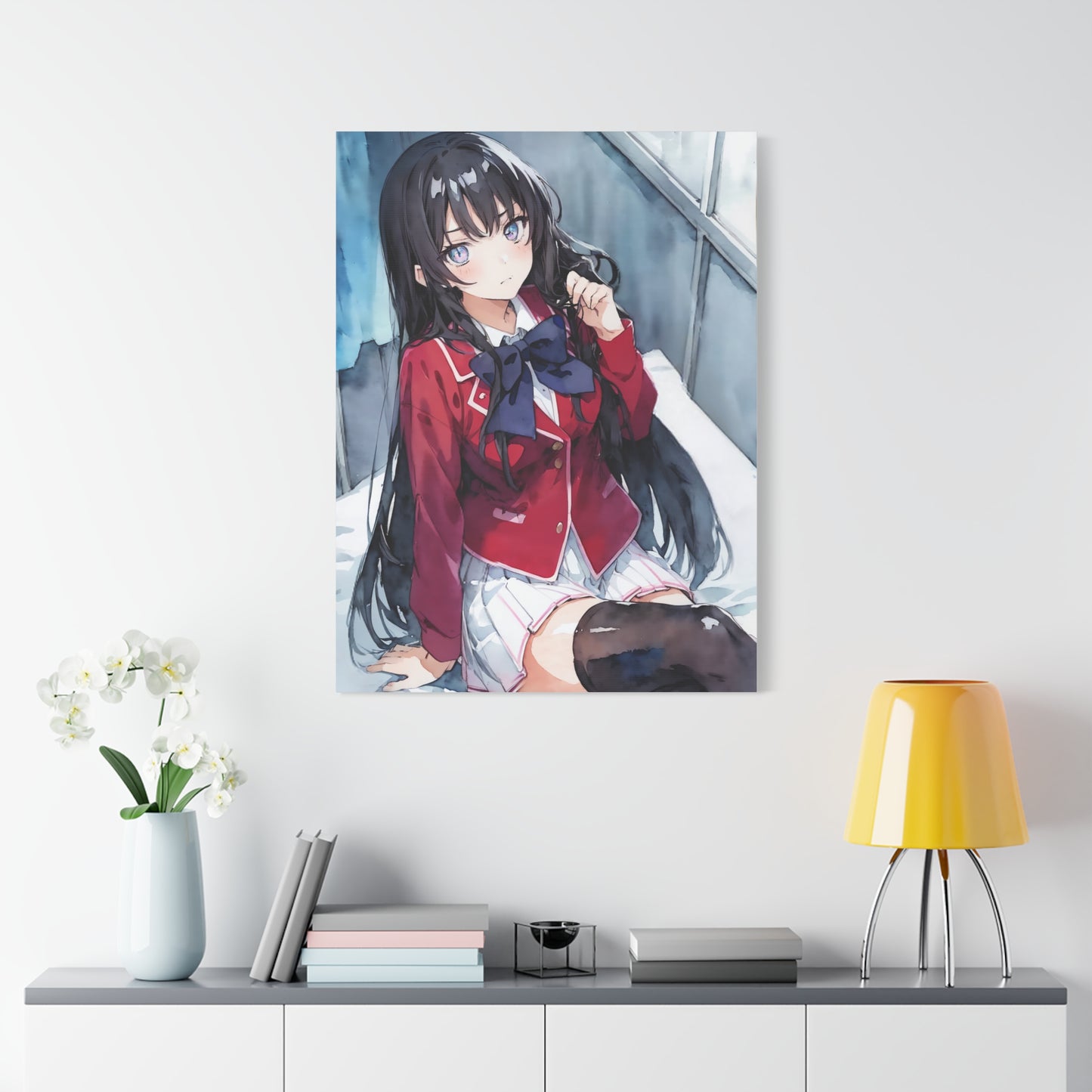 Suzune - Watercolor Anime Art on high quality Canvas