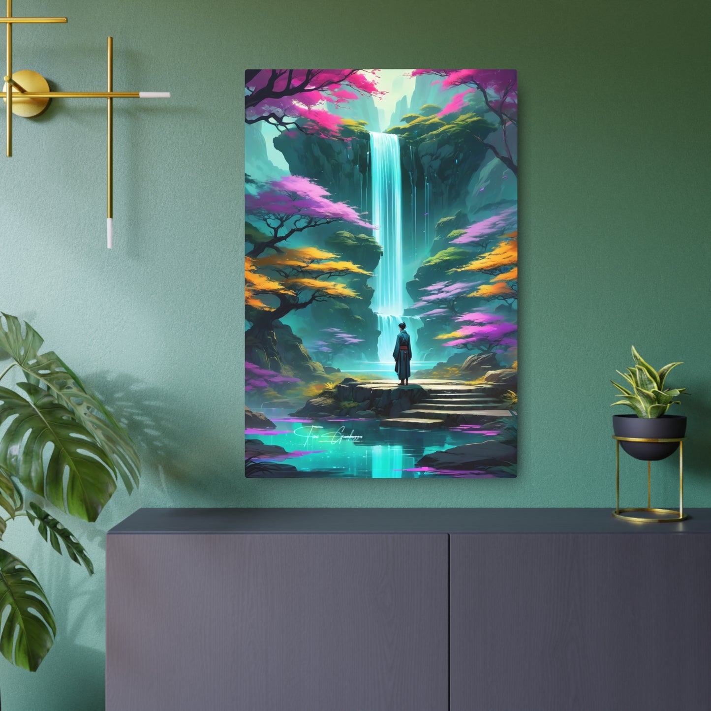 Zen Reflections: Flow 🇺🇸 US Shipping- Anime Art on Metal Poster