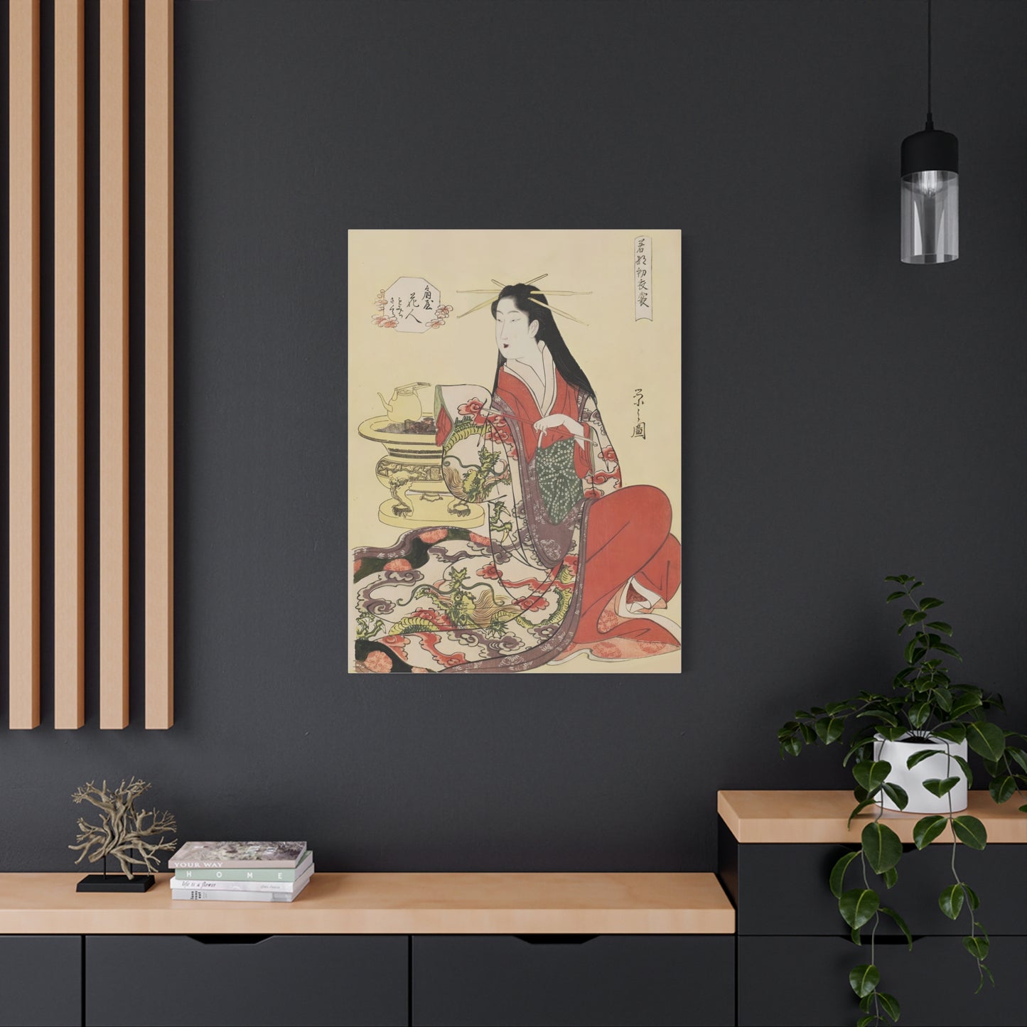 Ukiyo-e Art  - Hanabito of Ogiya • Hosoda Eishi • Traditional Japanese Art on high quality Canvas