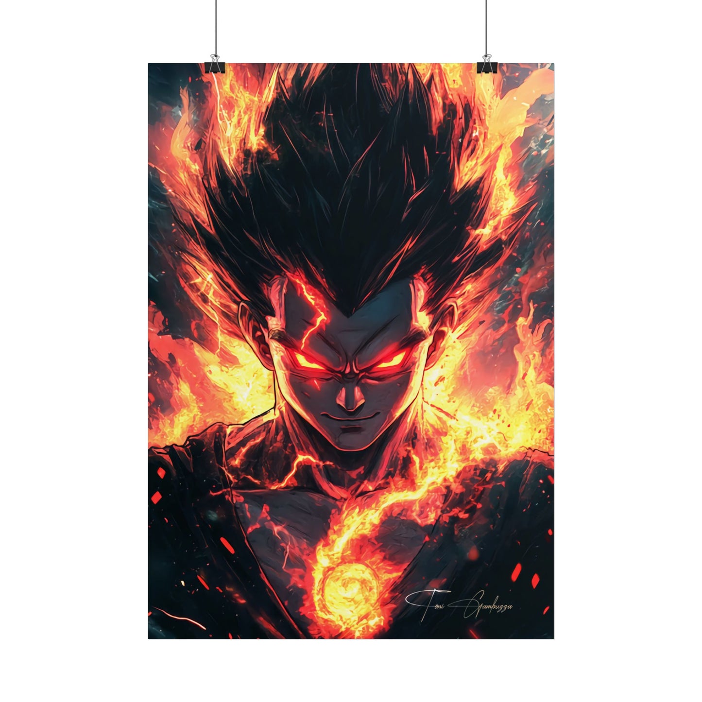 Anime Art - Vegeta Burn • Anime Art on high quality poster