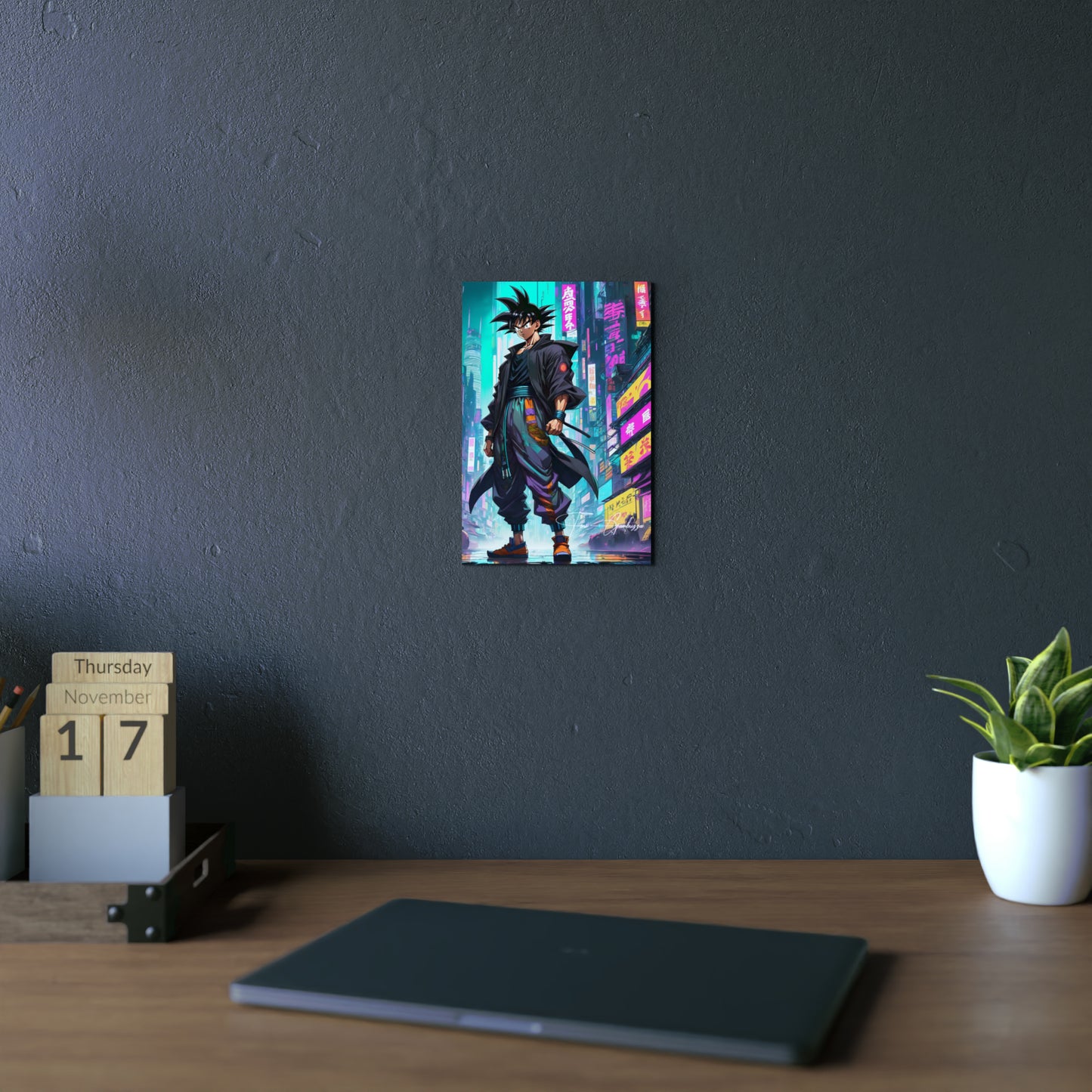 Cyberpunk Xeno Goku 🇩🇪 GER Shipping - Anime Art on Metal Poster