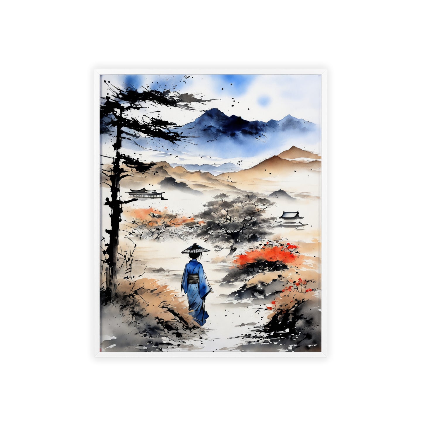 Sumi-e Art - Wasteland wisdom • Traditional Japanese Art • Framed