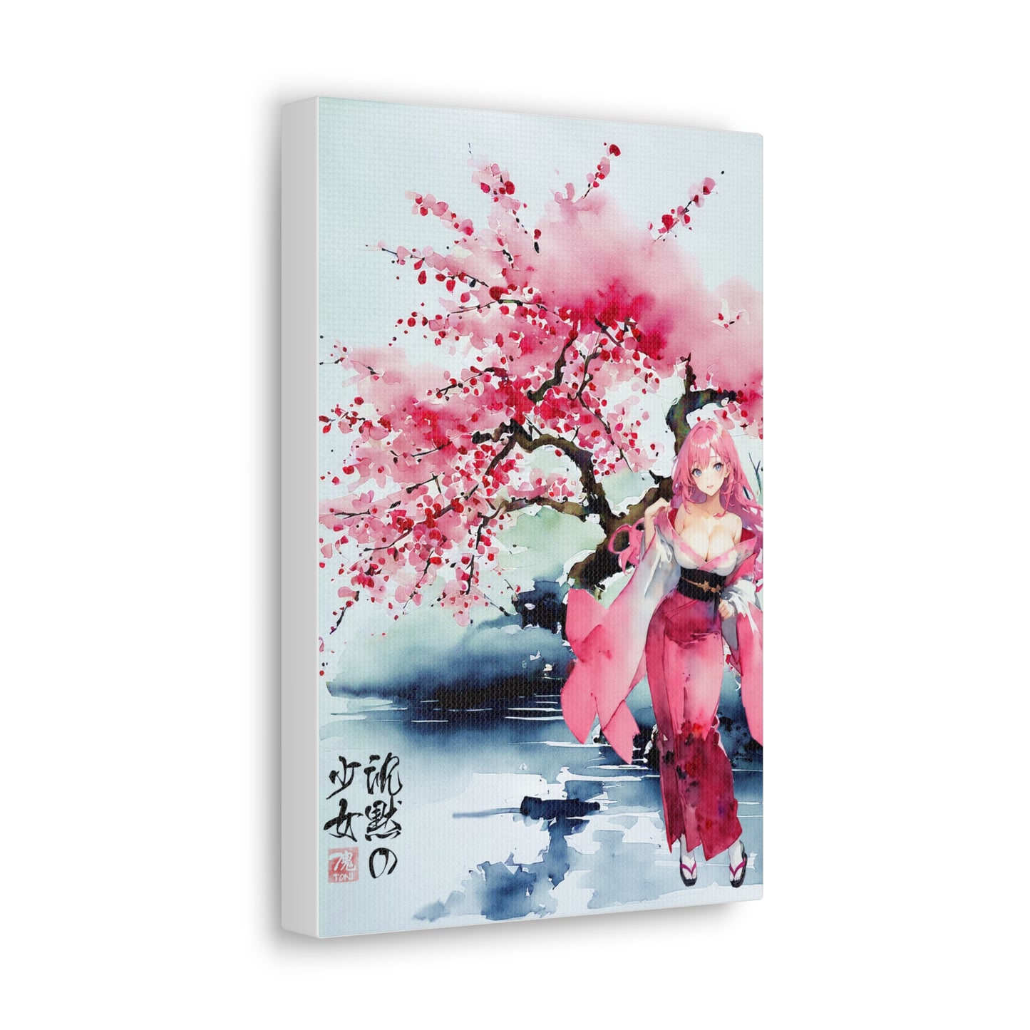 Sumi-e Art  - Die stille Dame • Traditional Japanese Art on high quality Canvas