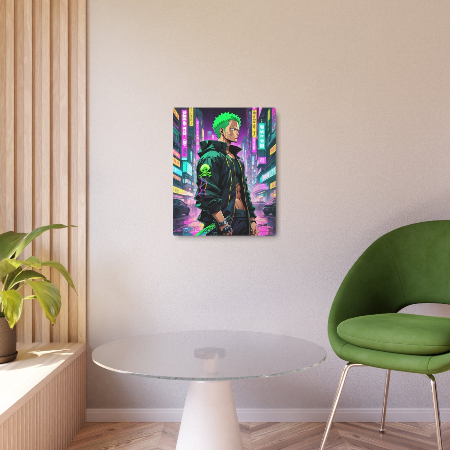 Cyberpunk Zoro 🇺🇸 US Shipping - Anime Art on Metal Poster