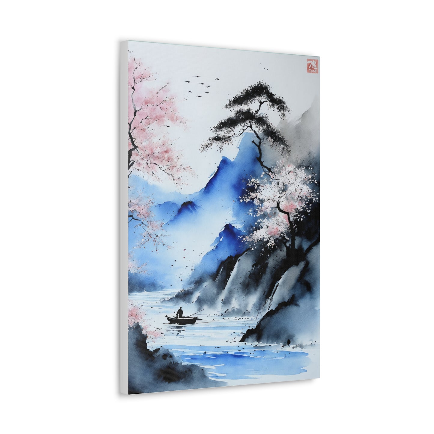 Sumi-e Art - Silent waters • Traditional Japanese Art on high quality Canvas