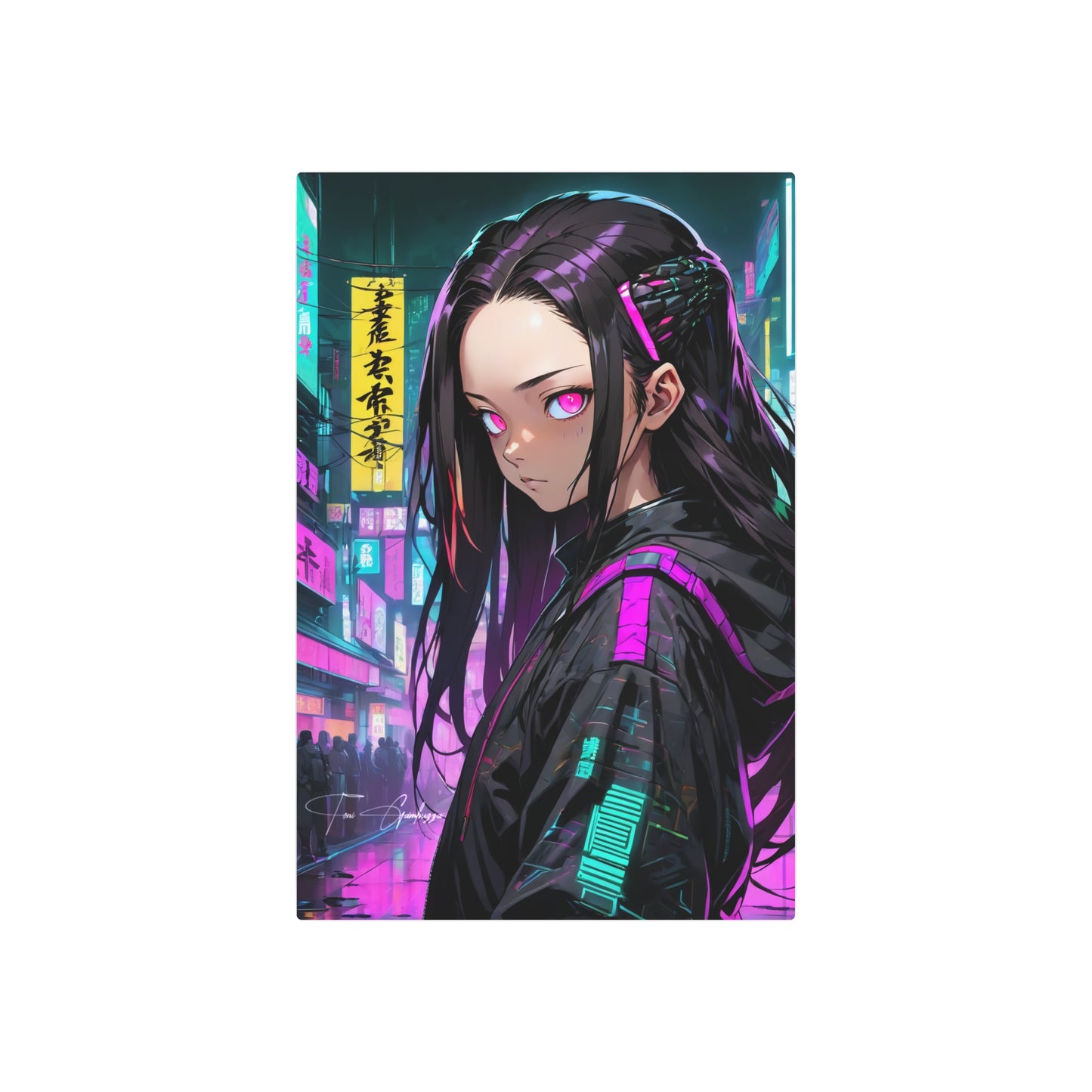 Cyberpunk Nezuko 🇺🇸 US Shipping - Anime Art on Metal Poster