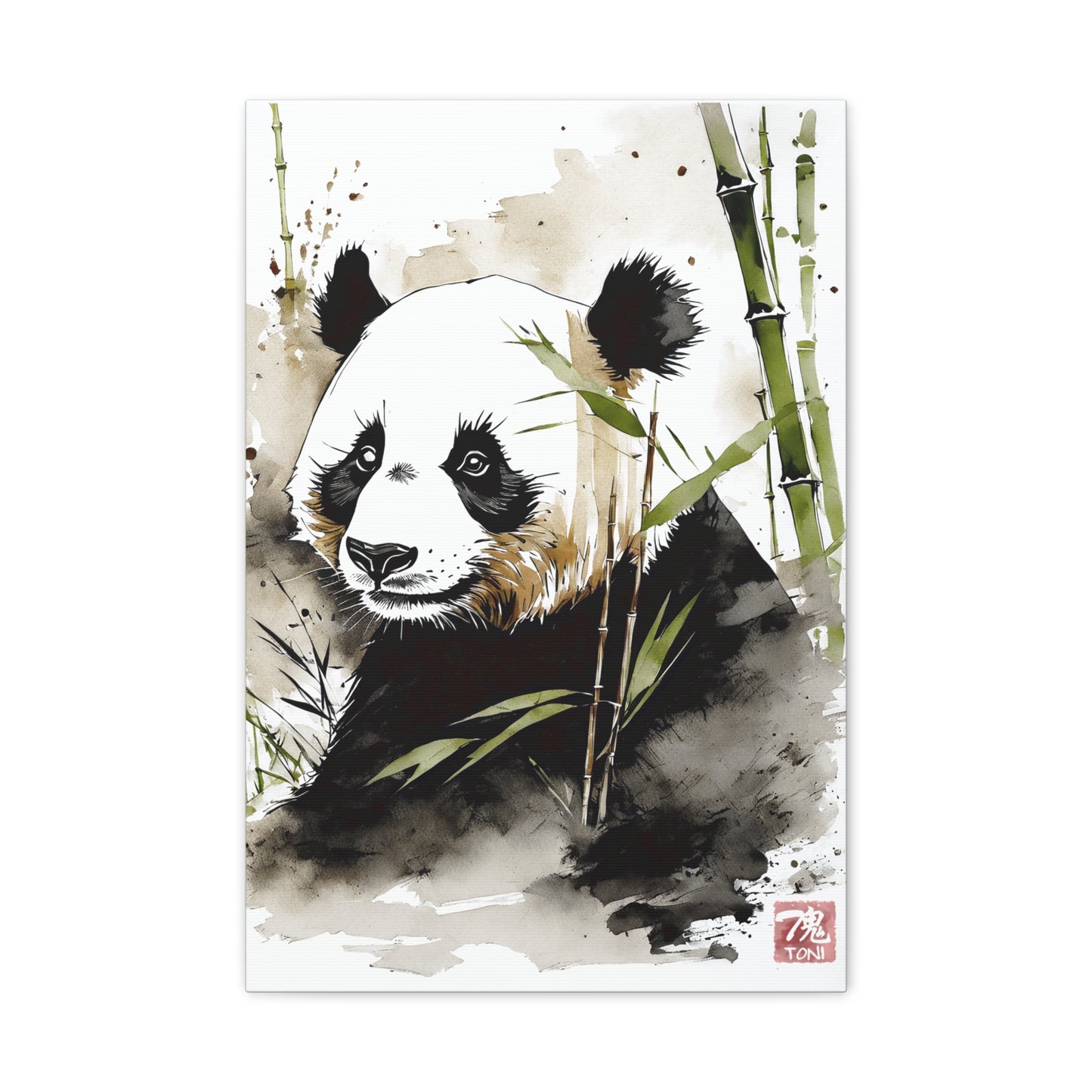 Sumi-e Art - Panda • Traditional Japanese Art on high quality Canvas