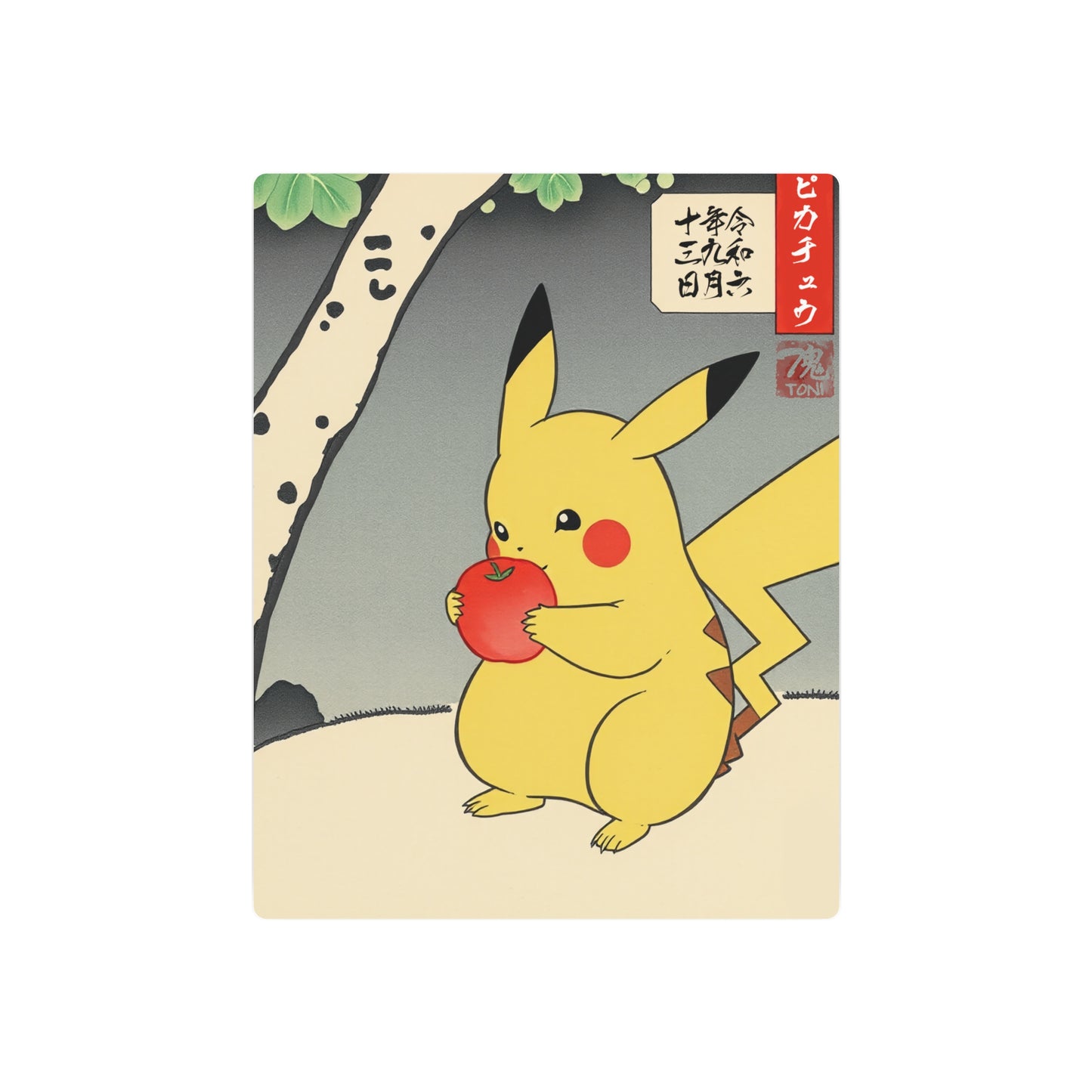 Ukiyo-e Art - Pikachū 🇺🇸 US Shipping - Traditional Japanese Art on Metal Poster