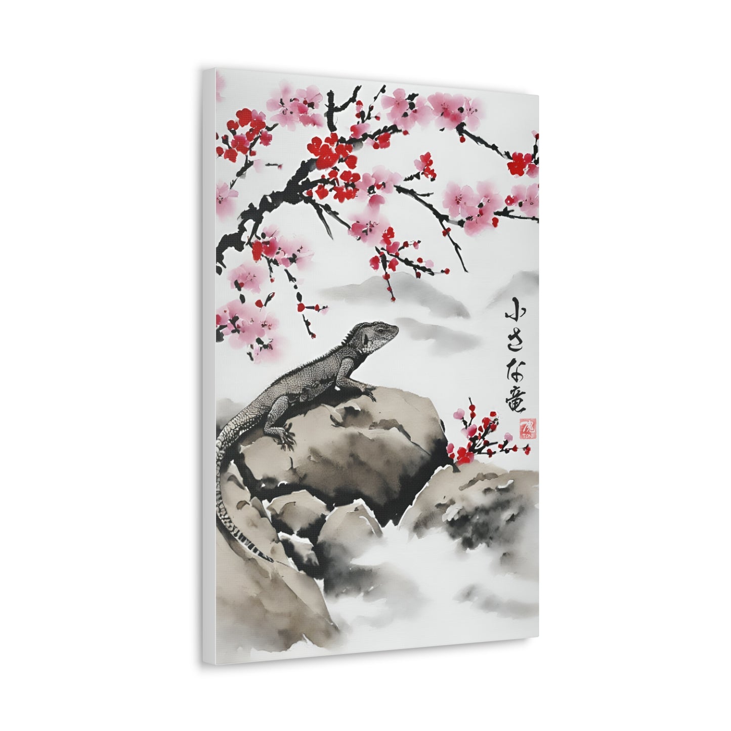 Sumi-e Art  - The little dragon • Traditional Japanese Art on high quality Canvas