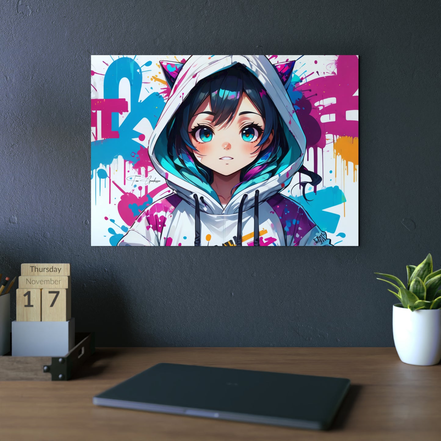 Manga Mural: Kohana 🇩🇪 GER Shipping - Anime Graffiti Art on Metal Poster